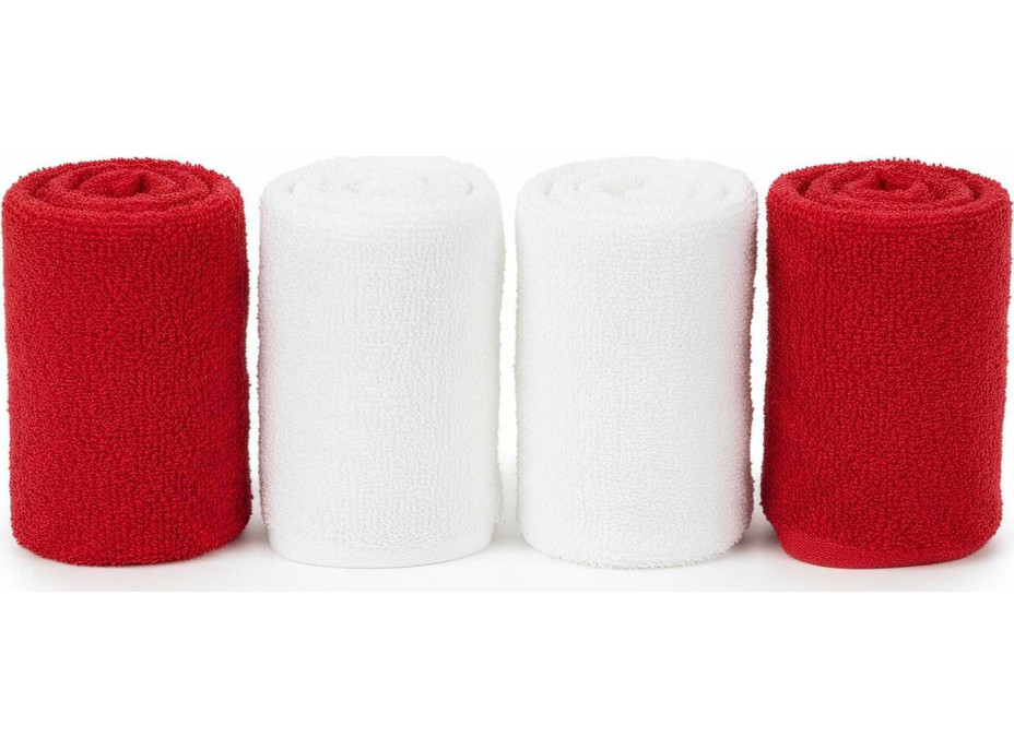 Sada uterákov na ruky MAGIC HOLIDAY v darčekovom balení - 4 kusy - červená/biela