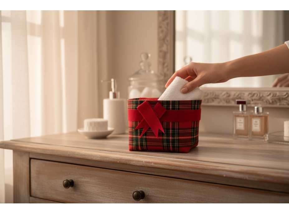 Sada uterákov na ruky MAGIC HOLIDAY v darčekovom balení - 4 kusy - červená/biela