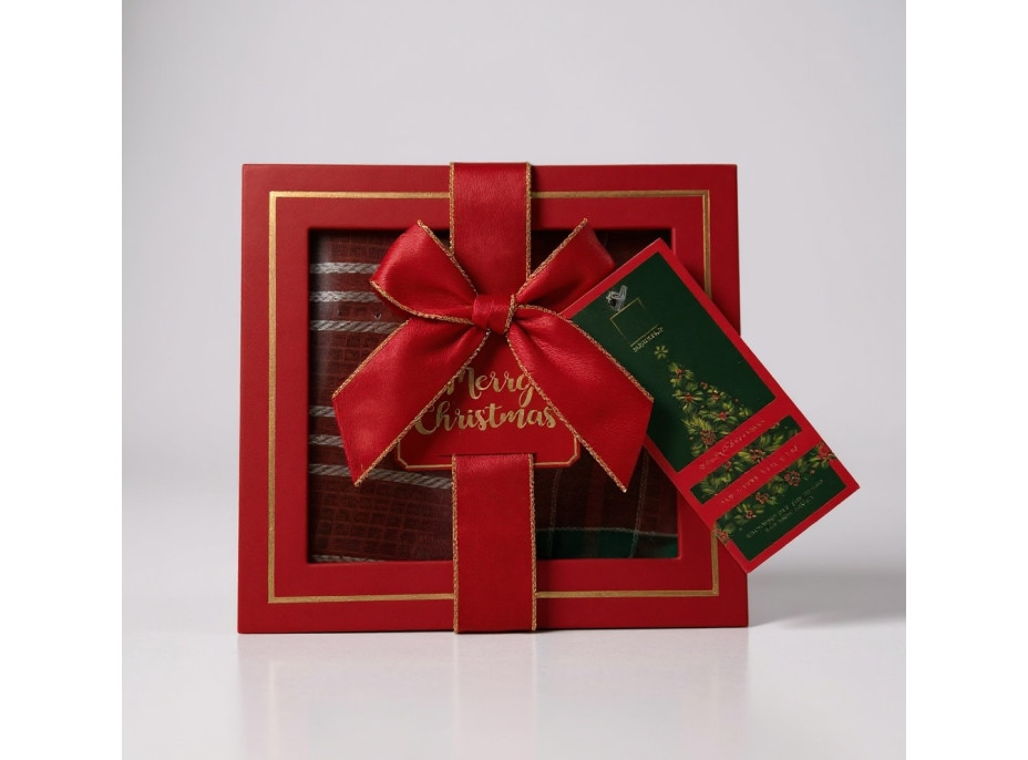 Sada utierok VIANOČNÉ KÚZLO v darčekovom balení - 2 kusy - červená