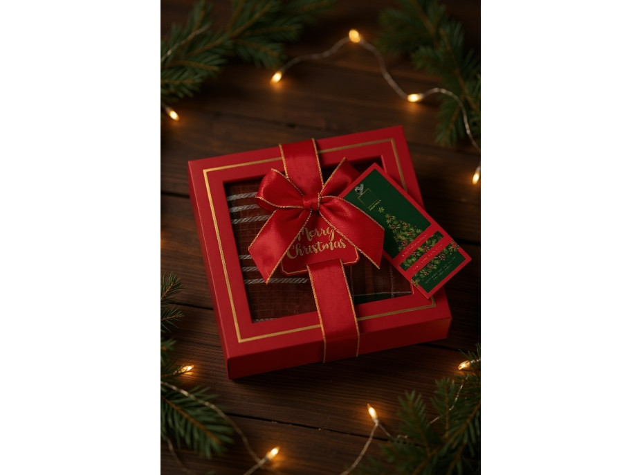 Sada utierok VIANOČNÉ KÚZLO v darčekovom balení - 2 kusy - červená