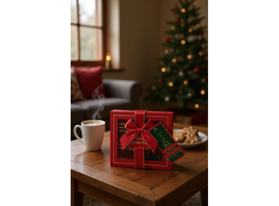 Sada utierok VIANOČNÉ KÚZLO v darčekovom balení - 2 kusy - červená