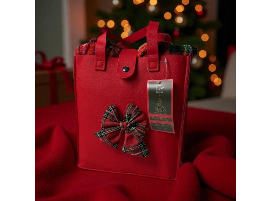 Deka LUXE Winter Moment v darčekovom balení 120x180 cm - červená/károvaná