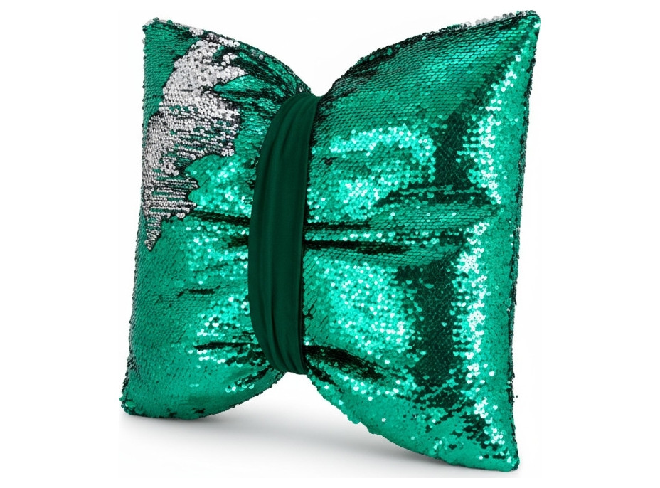 Dekoračný vankúš GLAM SHINE 40x40 cm - zelený/strieborný