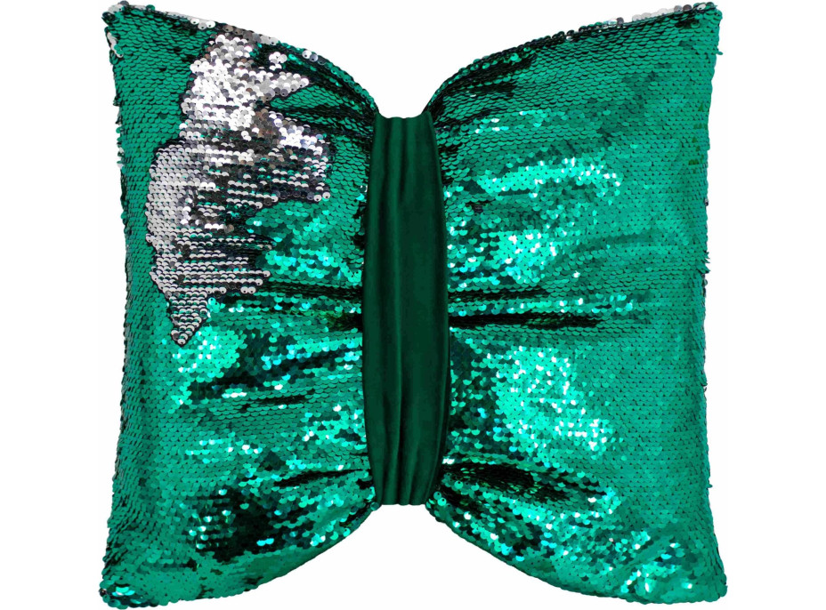 Dekoračný vankúš GLAM SHINE 40x40 cm - zelený/strieborný