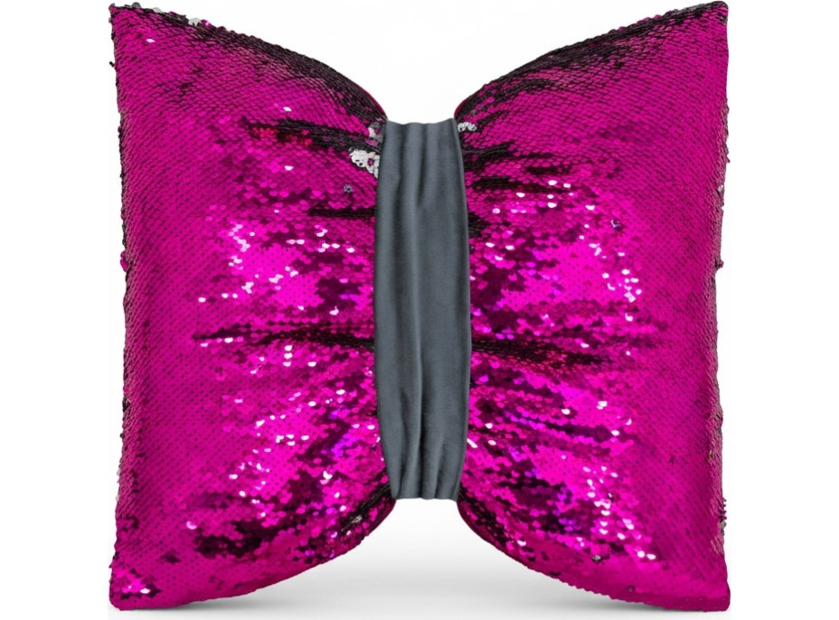 Dekoračný vankúš GLAM SHINE 40x40 cm - ružový/strieborný