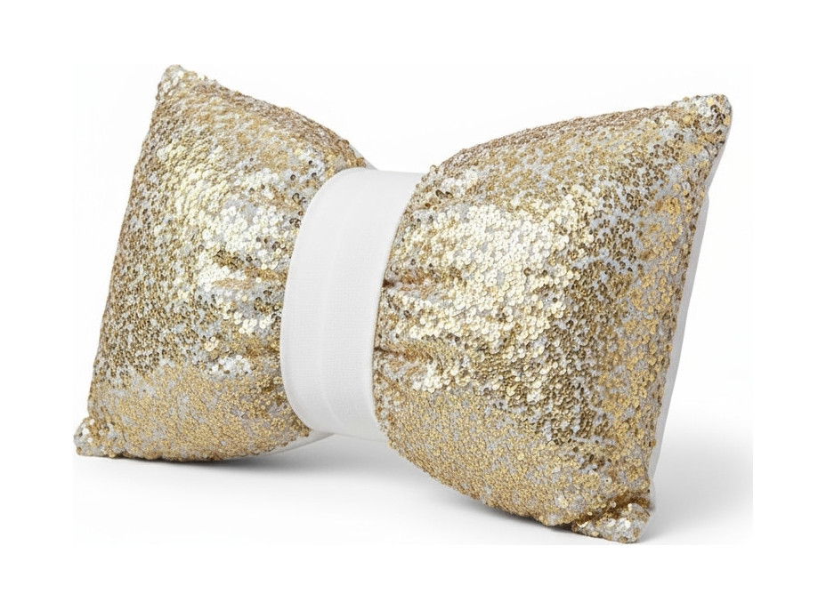 Dekoračný vankúš GLAM SHINE 30x50 cm - zlatý/biely