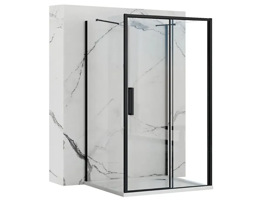 Nástenný sprchovací kút MAXMAX Rea RAPID slide 90x140x90 cm - čierny
