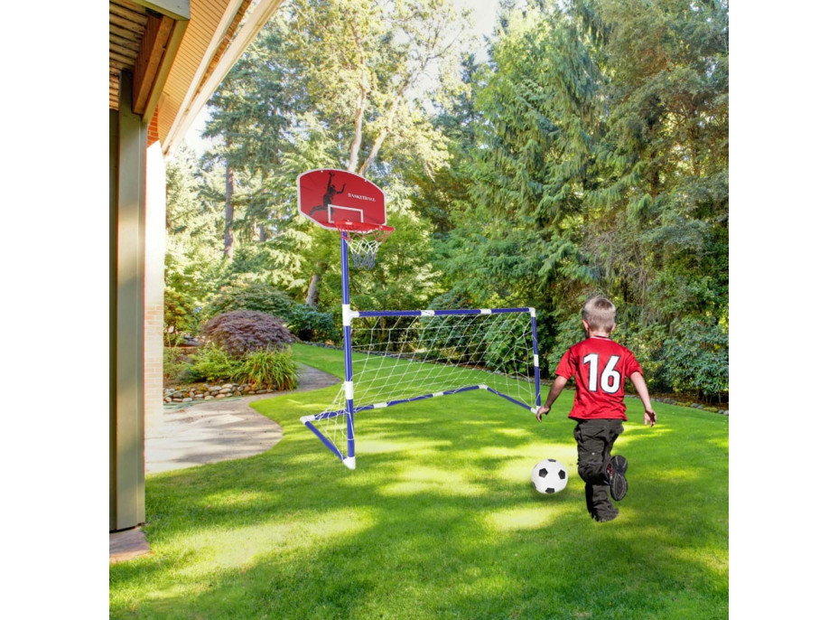 Futbalová bránka s basketbalovým košom 2v1