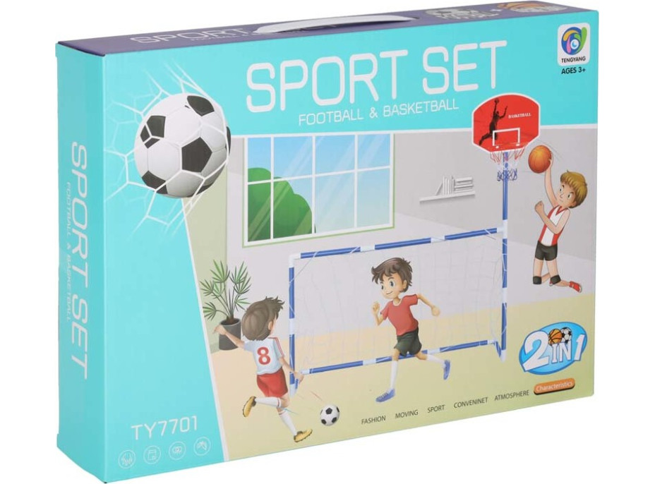 Futbalová bránka s basketbalovým košom 2v1