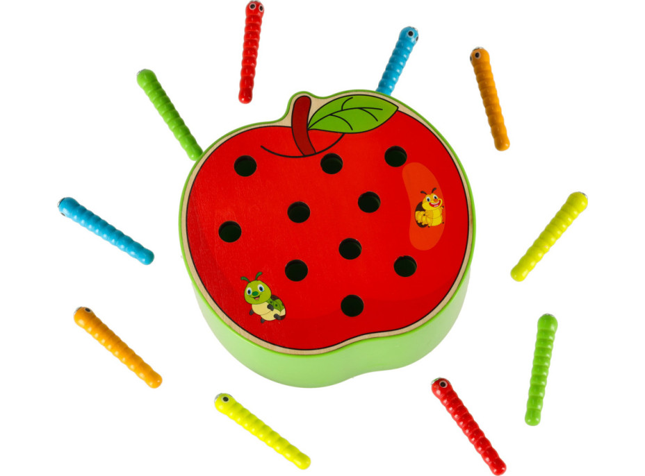 Magnetická drevená hra - Húsenice v jablku