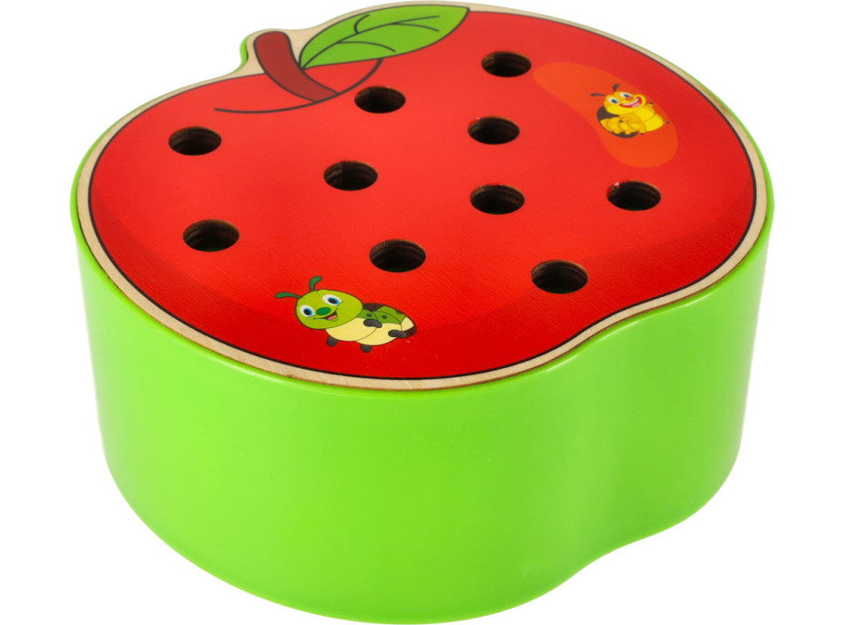 Magnetická drevená hra - Húsenice v jablku