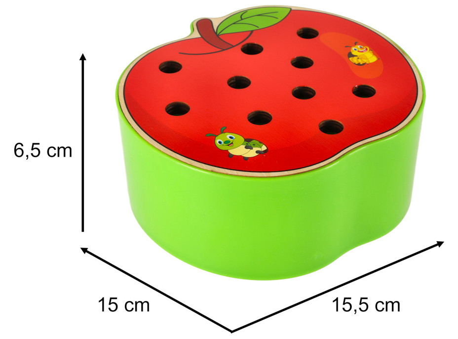 Magnetická drevená hra - Húsenice v jablku