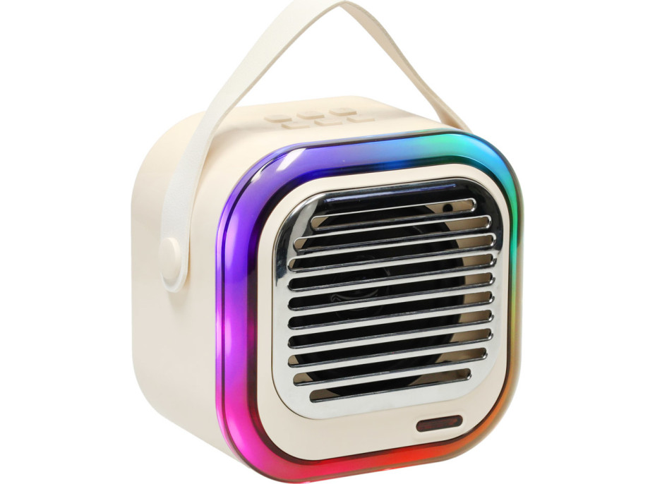 Sada karaoke reproduktora Bluetooth + 2 mikrofóny - krémový