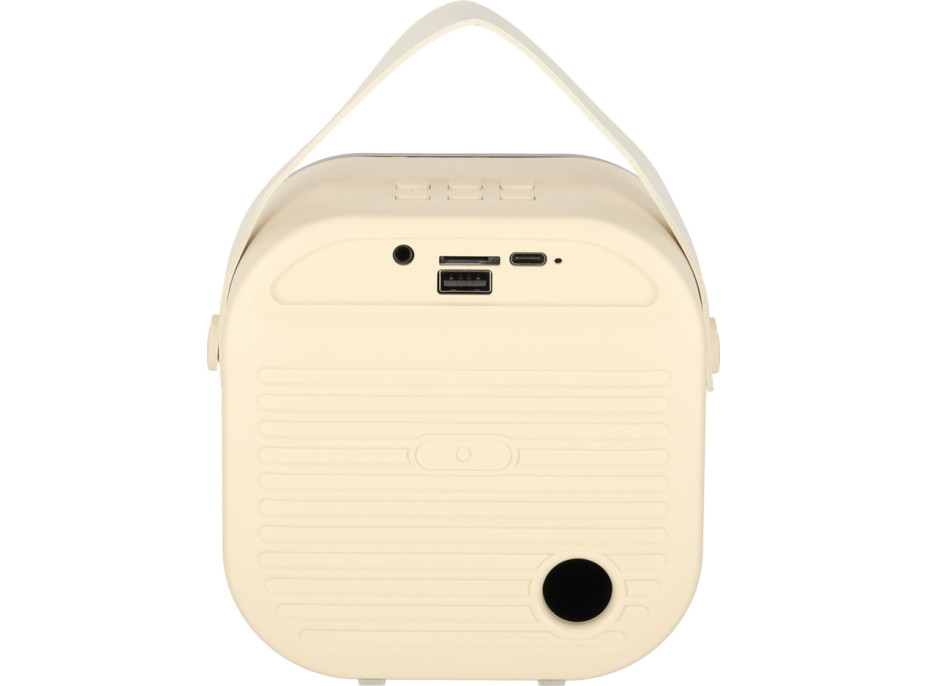 Sada karaoke reproduktora Bluetooth + 2 mikrofóny - krémový