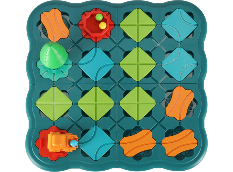 Logická dosková hra bludiska s prekážkovou dráhou 28 dielikov