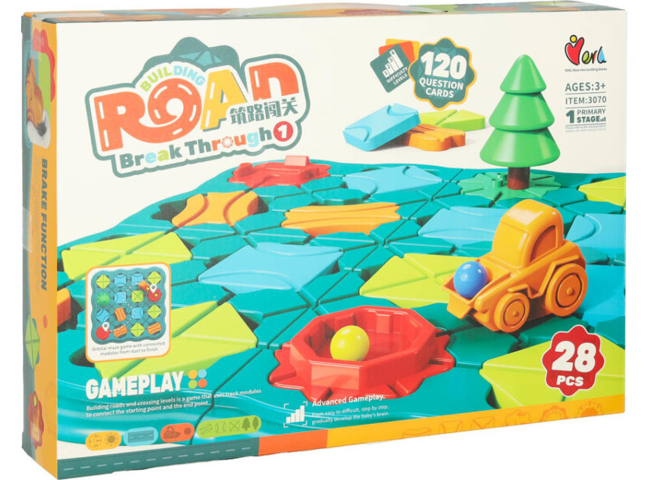 Logická dosková hra bludiska s prekážkovou dráhou 28 dielikov