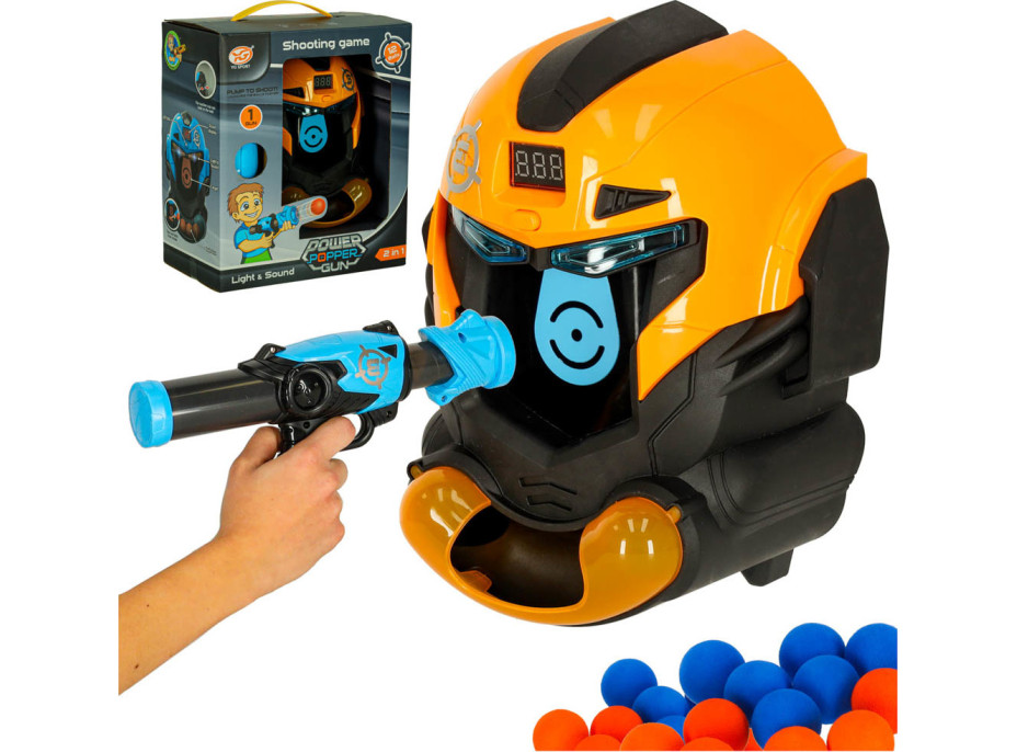 Arkádová hra Robotická prilba - streľba na terč