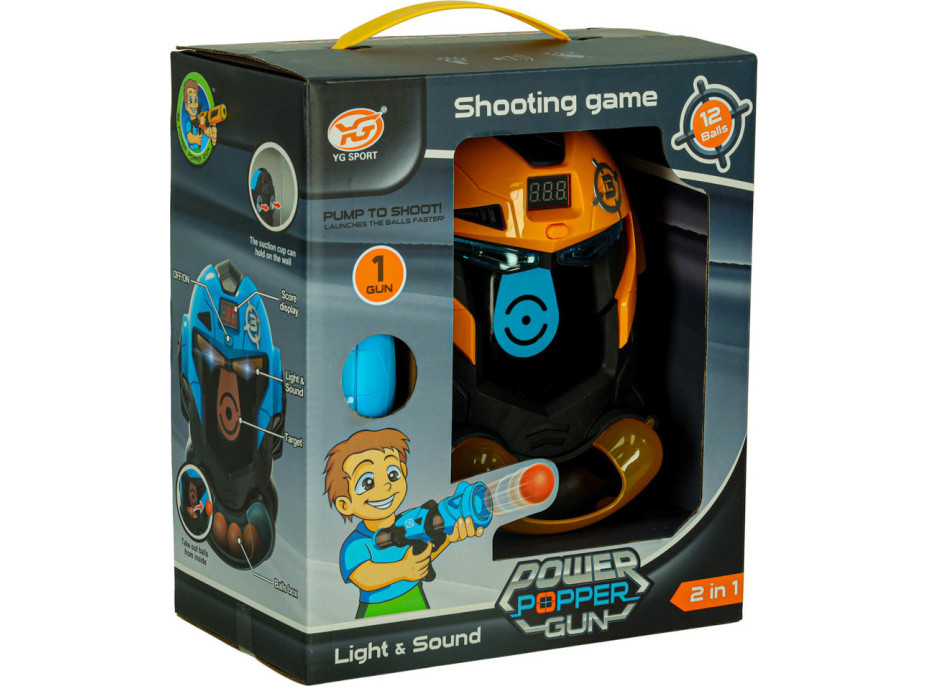 Arkádová hra Robotická prilba - streľba na terč