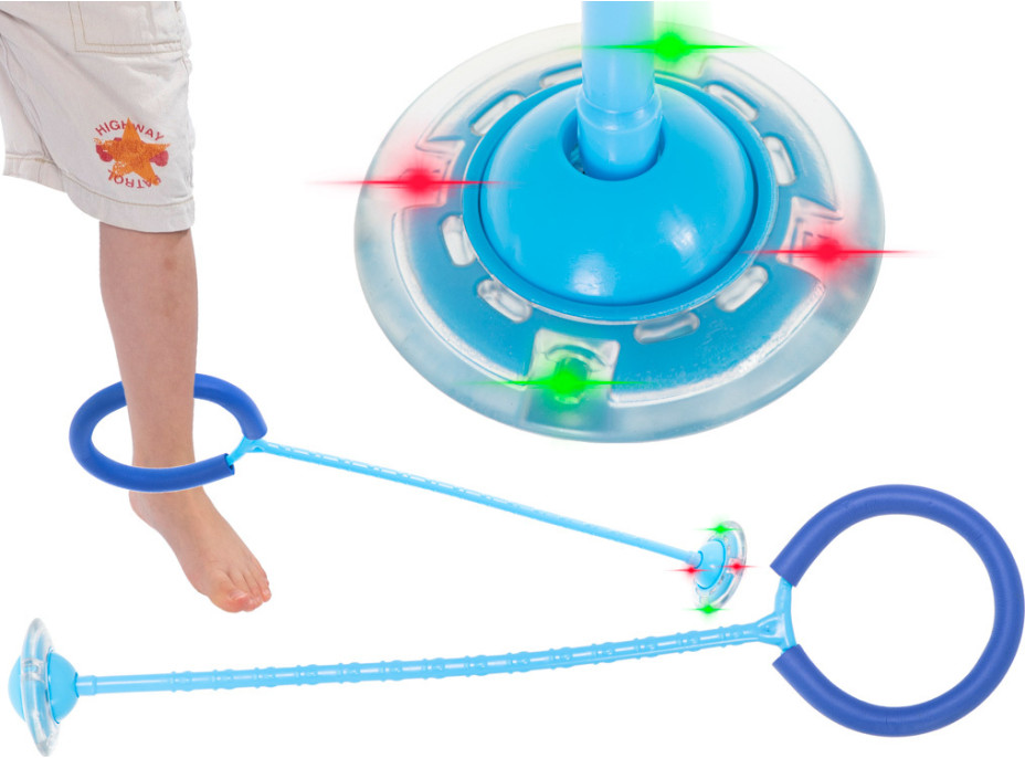 Hula hop na nohu svietiaca LED - modrá