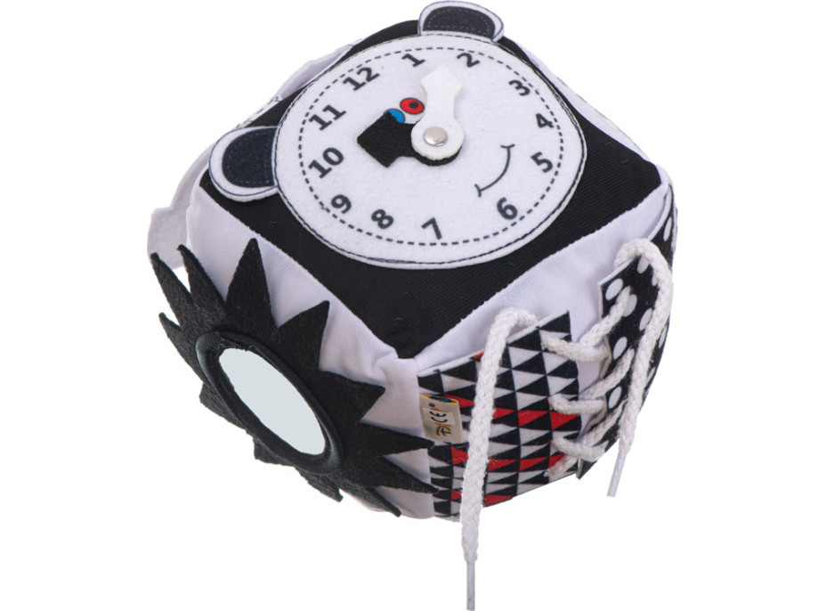 Vzdelávacia zmyslová kocka kontrastná - Sova