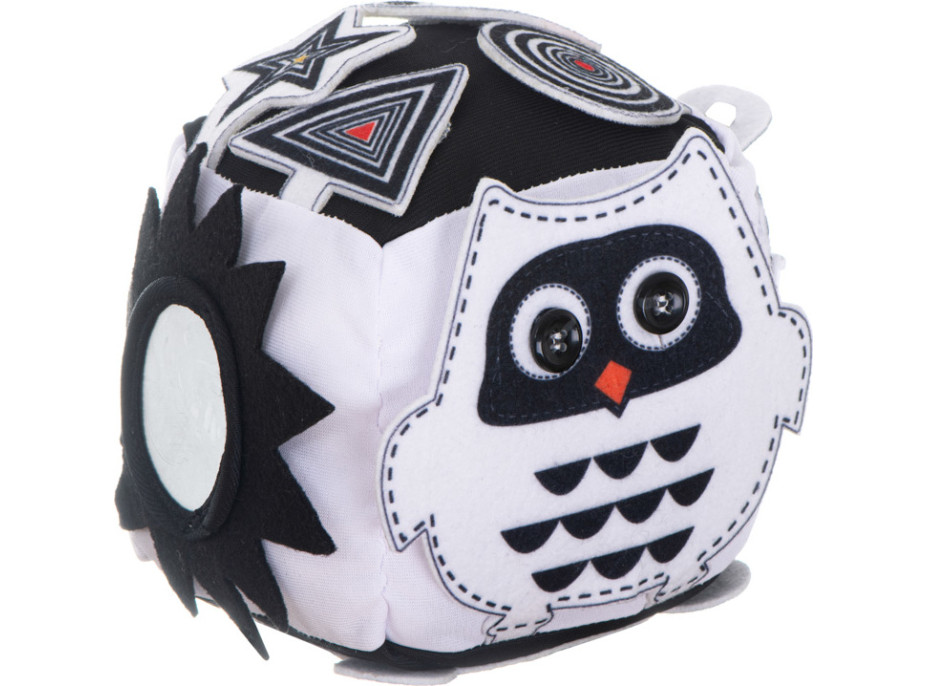 Vzdelávacia zmyslová kocka kontrastná - Sova