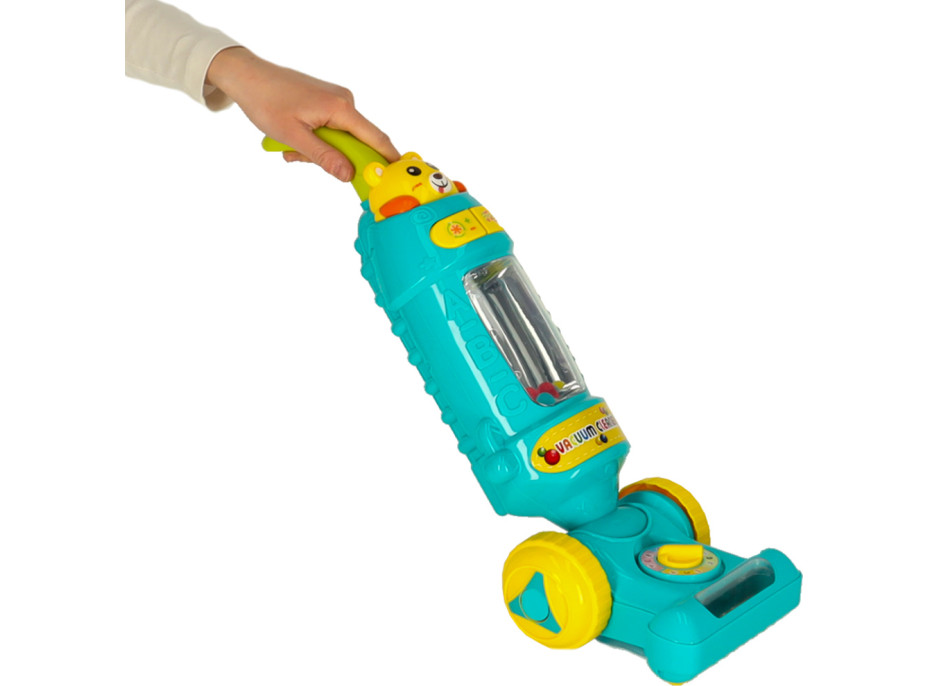 Interaktívny vysávač pre deti so zvukom - tyrkysový