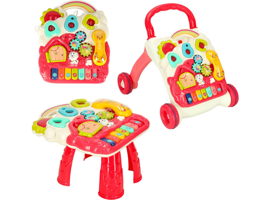 Interaktívna chodítko 4v1 - červené