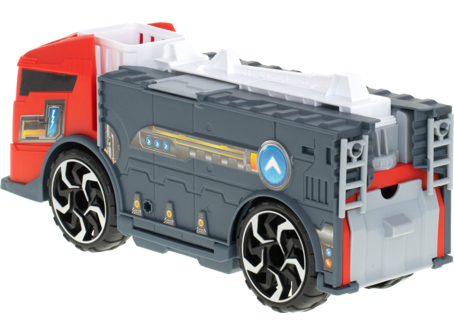 Transportér TIR 2v1 parkovacia garáž hasiči + 3 autá - červená