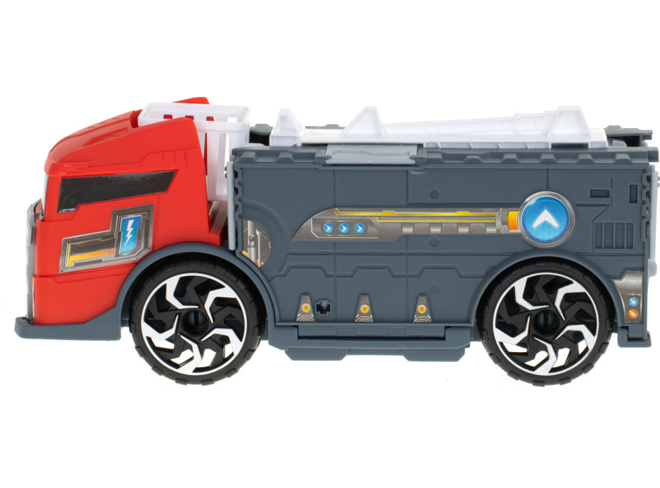 Transportér TIR 2v1 parkovacia garáž hasiči + 3 autá - červená