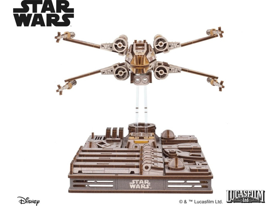 Ugears 3D drevená mechanická skladačka Star Wars Luke Skywalker X-Wing stíhačka