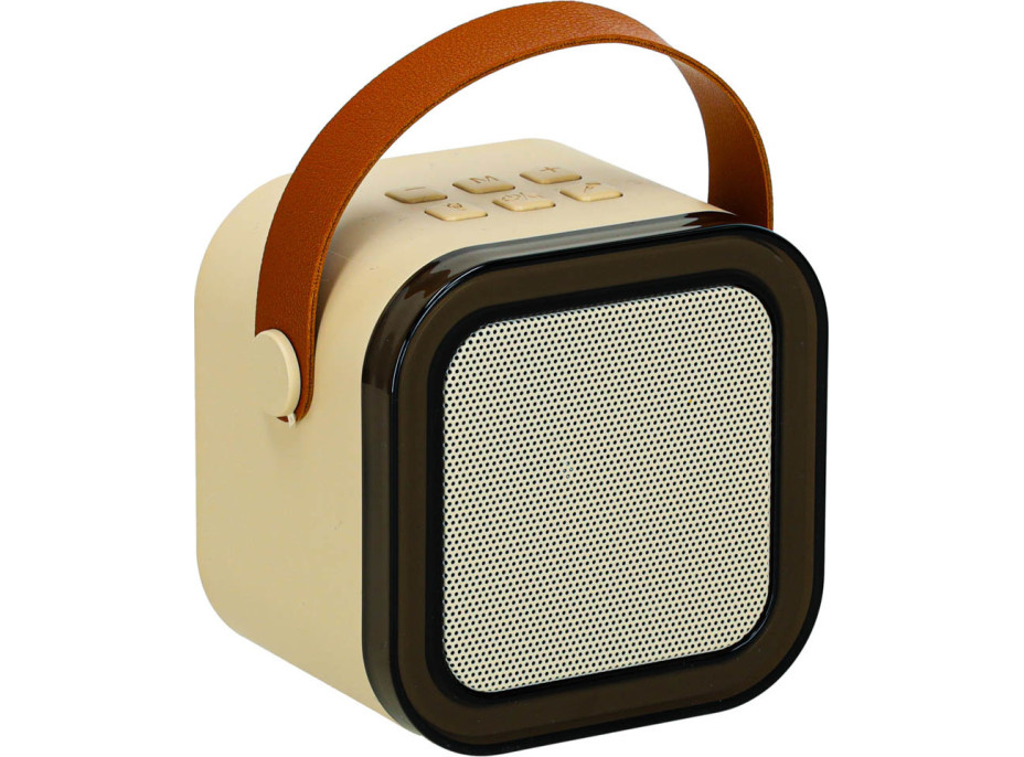 Karaoke reproduktor Bluetooth + mikrofón - béžový