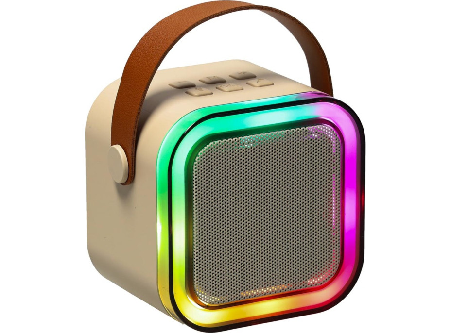 Karaoke reproduktor Bluetooth + mikrofón - béžový