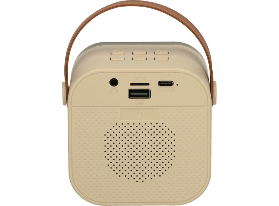 Karaoke reproduktor Bluetooth + mikrofón - béžový