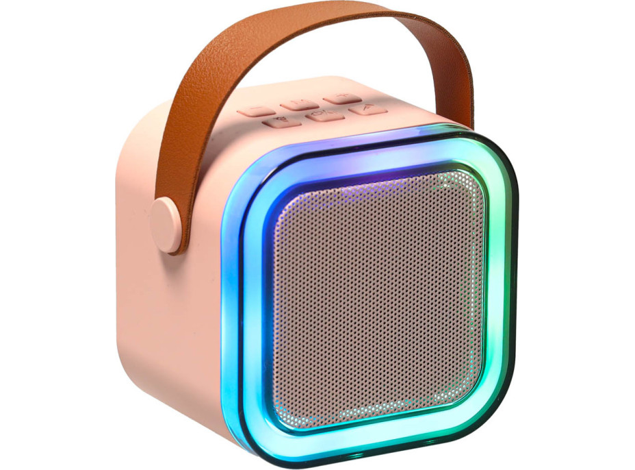 Karaoke reproduktor Bluetooth + mikrofón - ružový