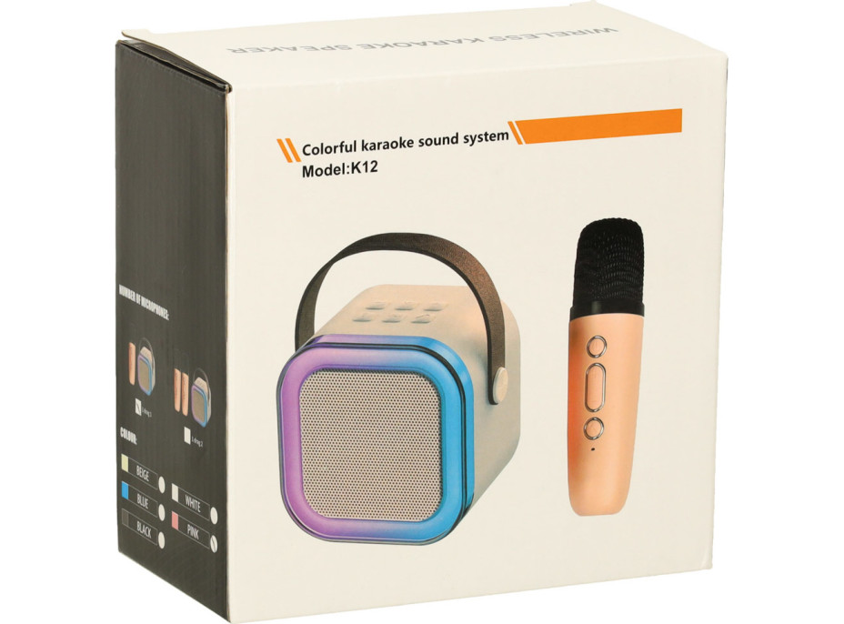 Karaoke reproduktor Bluetooth + mikrofón - ružový