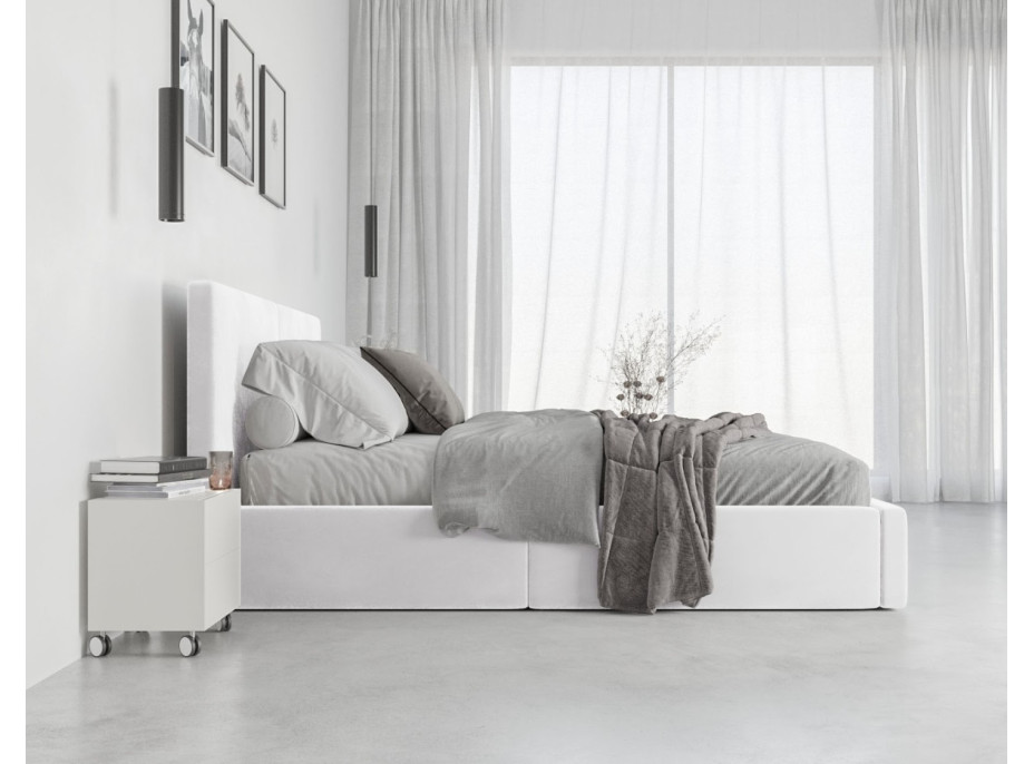 Čalúnená posteľ HILTON s úložným priestorom - 200x120 cm - biela