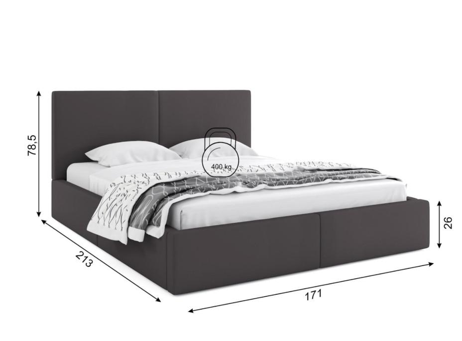 Čalúnená posteľ HILTON - 200x140 cm - grafitová