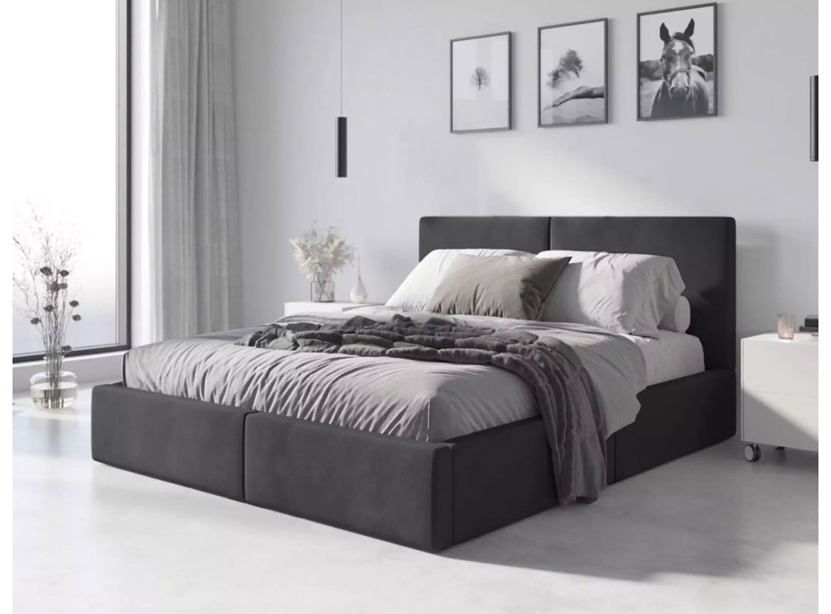 Čalúnená posteľ HILTON - 200x160 cm - grafitová