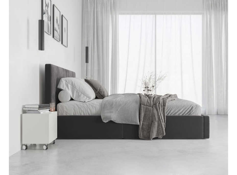 Čalúnená posteľ HILTON s úložným priestorom - 200x160 cm - grafitová