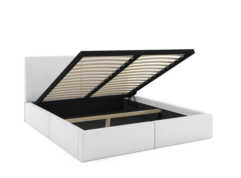 Čalúnená posteľ HILTON s úložným priestorom - 200x140 cm - biela