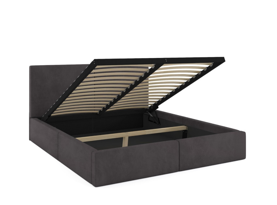 Čalúnená posteľ HILTON s úložným priestorom - 200x120 cm - grafitová