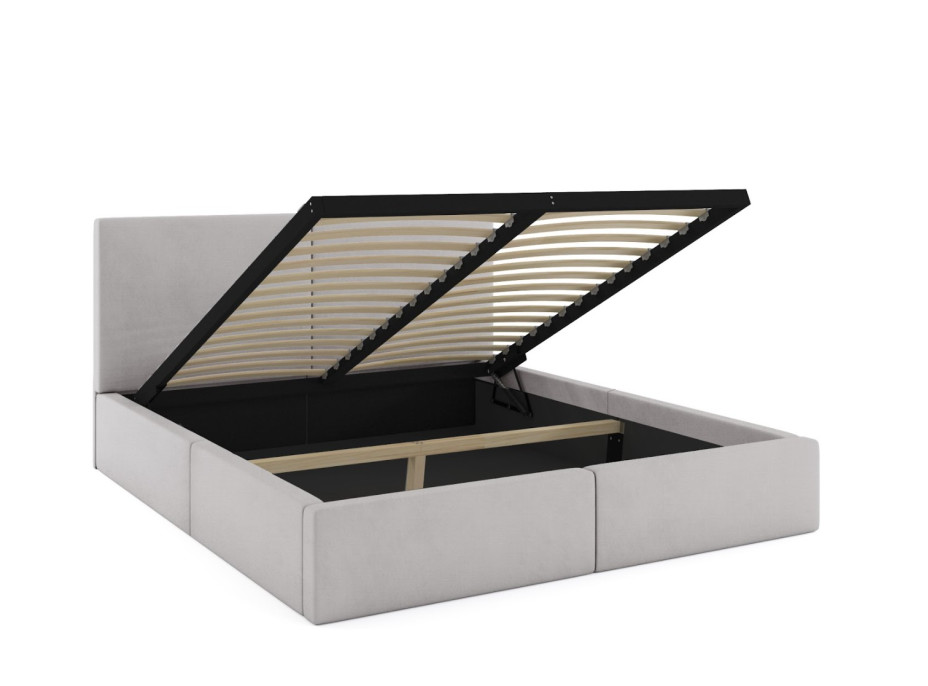 Čalúnená posteľ HILTON s úložným priestorom - 200x120 cm - šedá