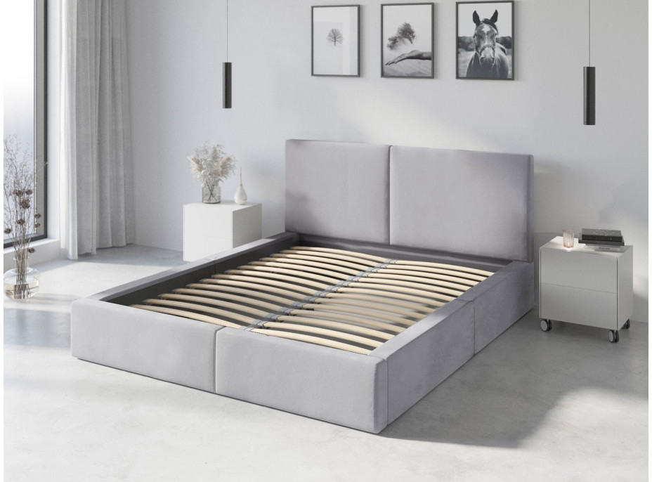 Čalúnená posteľ HILTON - 200x140 cm - šedá