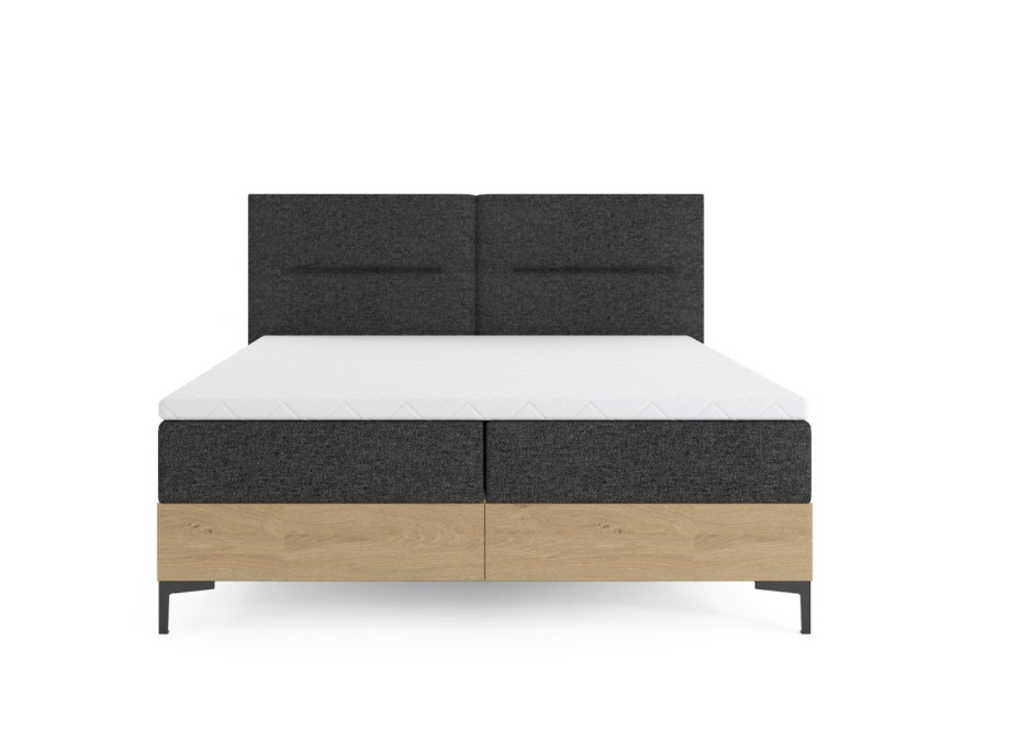Čalúnená posteľ IMPERIAL s úložným priestorom - 200x160 cm - dub/sivá