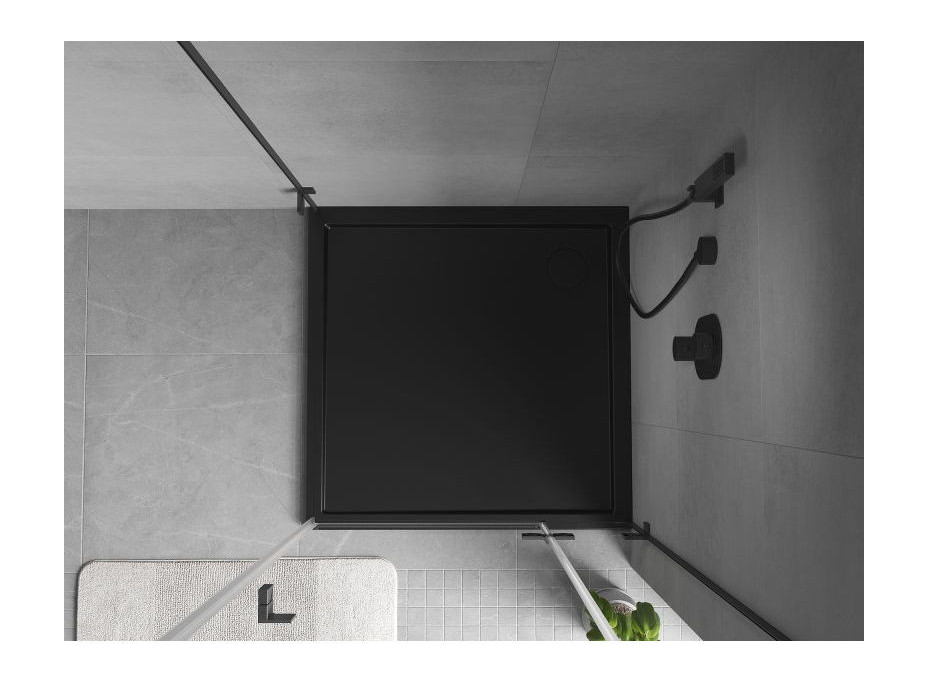 Sprchová vanička MEXEN FLOW - 110x110 cm - čierna matná - 46S701111