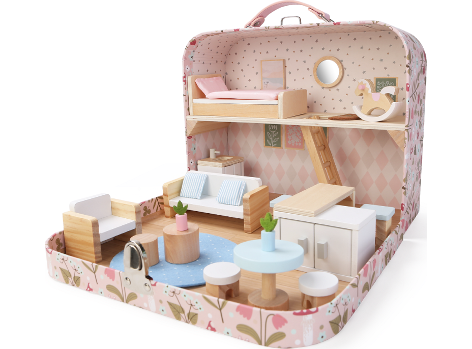 2Kids Toys Domček pre bábiky v kufríku Obývacia izba