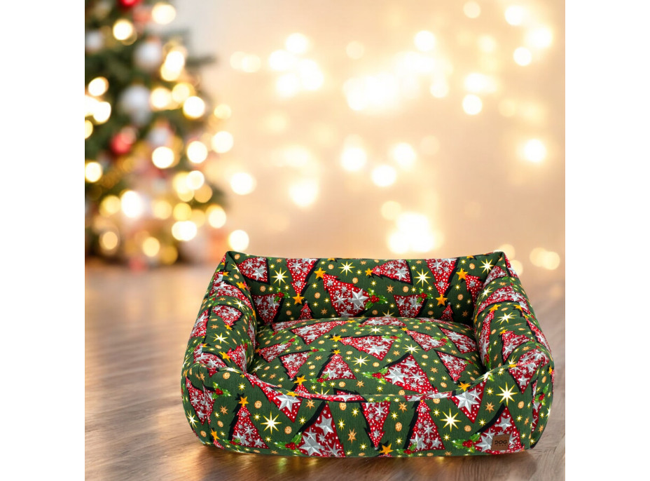 Pelech pre psy/mačky s vianočným motívom 70x60 cm - Stromčeky
