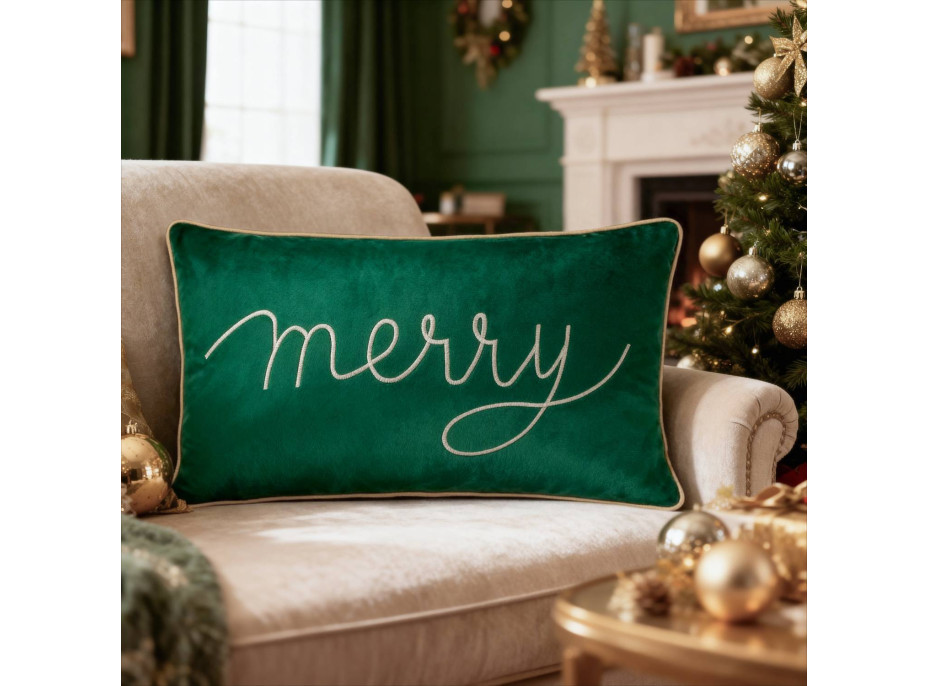 Obliečka na vankúš VERY MERRY - 30x50 cm - zelená