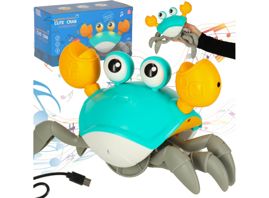 Interaktívny krab so zvukom - zelený