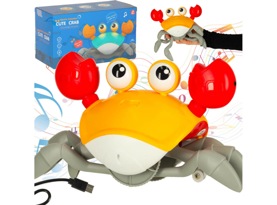 Interaktívny krab so zvukom - žltý